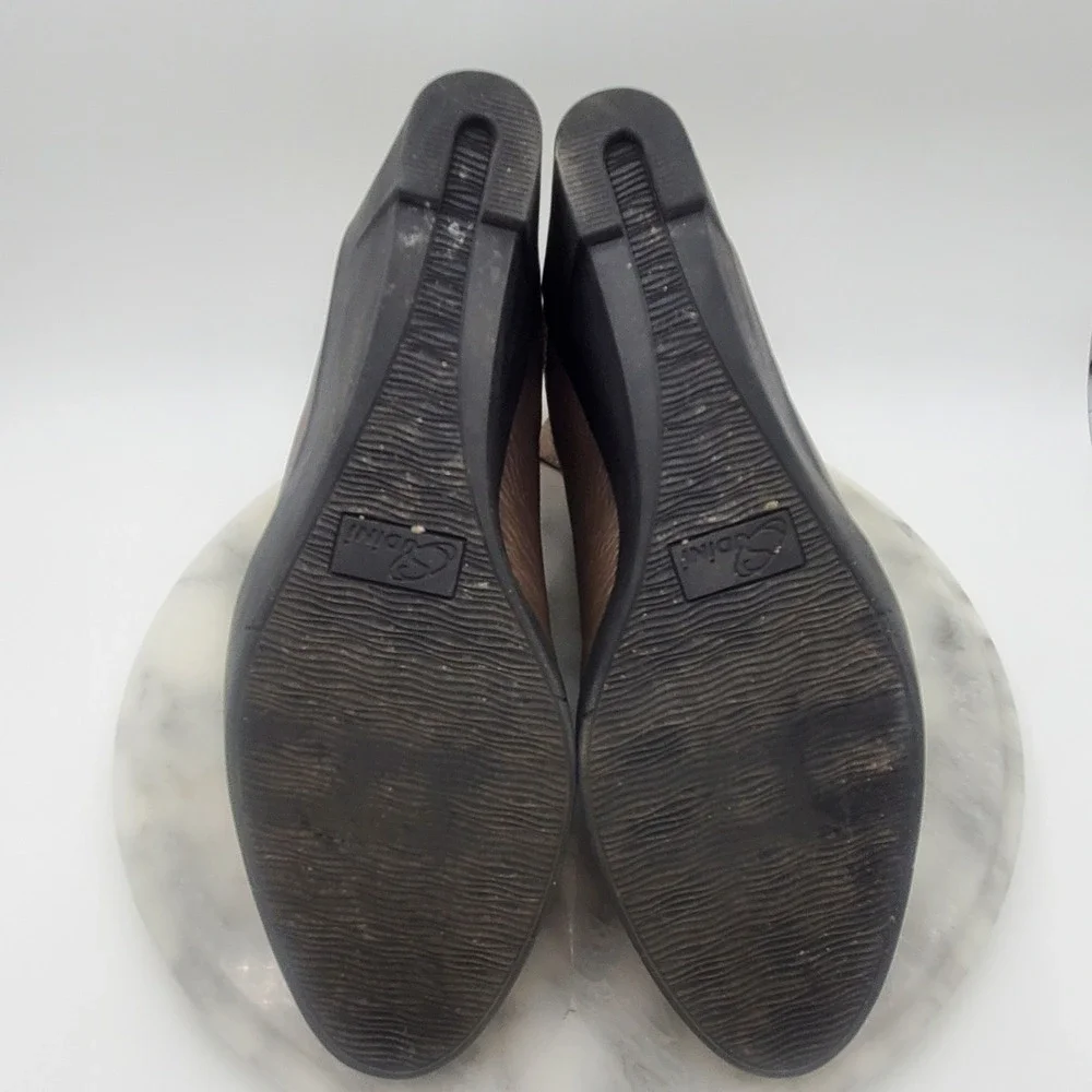 Sudini Danica Women's Wedge Chelsea Platform Bootie Size 9 Metallic Gray‎ Tan